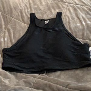 Old Navy High Front/Open Back Black Swim Top XL